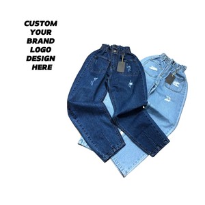 Bangladesh กางเกงยีนส์สำหรับผู้หญิงสีฟ้าอ่อน, กางเกงยีนส์เอวสูงดีไซน์บานออกฤดูร้อน - Product Image 5