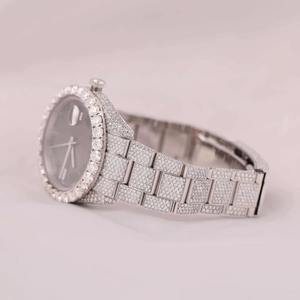 Reloj de Lujo Clásico Cuadrado de Cuarzo con Diamantes para Hombre, VVS Moissanite, Esfera Romana, Estilo Hip Hop Personalizado con Fecha - Product Image 4