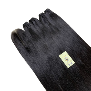 12A Hair Grade 2x6 Transparent Closure Natural <b>Black</b> <b>Raw</b> Wavy Double Drawn Genius Weft Hair Bundle Soft Vietnamese Human Hair - Product Image 1
