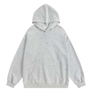 Fabricants de vêtements – Nouveau sweat à capuche unisexe en molleton bouclette avec strass, coupe ample, 100 % coton respirant, idéal pour l'hiver - Product Image 1