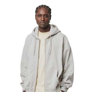 Sweat à capuche zippé pour homme, surdimensionné, de haute qualité, style vintage, effet délavé soleil et usé, délavé à l'acide - Product Image 6