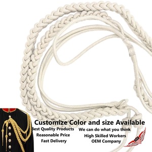 Aiguillette de seda plateada, etiquetas de barril de mylar plateado cromado, bandas para hombro derecho - Product Image 3