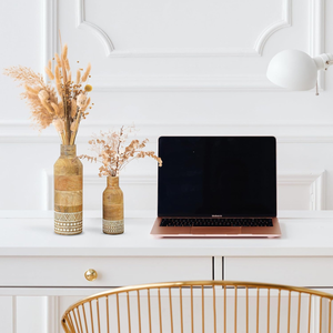 Vases en bois sculpté style bohème, design gravé, forme bouteille, en bois de manguier, lot de 2, pour fleurs, décoration intérieure - Product Image 5