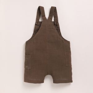 Organic <b>Muslin</b> Dungaree for <b>Babies</b> Premium Quality Cocoa Whisper Color - Product Image 2