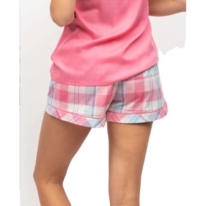 Conjunto de pijama de Jersey de algodón de talla XL 100% para mujer, ropa de dormir de manga corta de punto sólido, cintura elástica para primavera y verano directo - Product Image 4