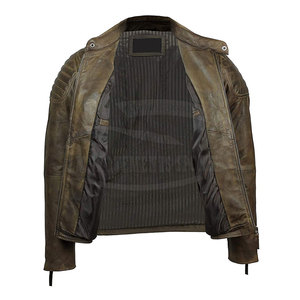 Veste de moto en cuir imperméable et bon marché Concevez votre propre produit Veste de moto en cuir - Product Image 4