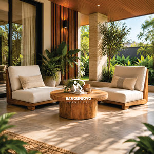 Luxury Outdoor <b>Wooden</b> Sofa Set Modern Minimalist Patio Furniture for Elegant Living Spaces - Product Image 2