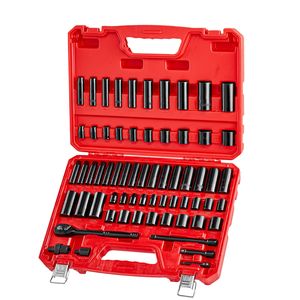 Set di 64 Chiavi a Bussola a Impatto da 3/8 di Pollice, 6 Punte, Profonde e Poco Profonde, SAE e Metriche (6-24 mm), Copre Misure da 5/16 di Pollice a 1 Pollice - Product Image 6