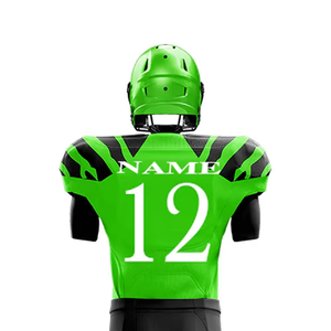 Ensemble d'uniformes de football américain personnalisés OEM bicolores, maillots et pantalons respirants en sergé pour hommes et jeunes, tenue de football américain - Product Image 2