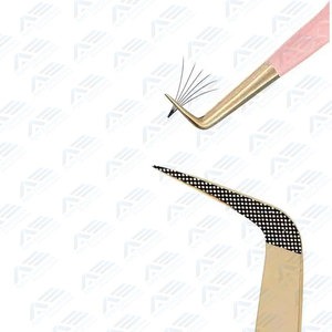 Pinzas de extensión de pestañas de volumen de 90 grados con puntas de fibra de precisión Pinzas de pestañas injertadas para artistas de pestañas profesionales - Product Image 3