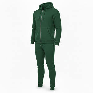 Ensemble de survêtement unisexe personnalisé en polaire polyester/coton léger 2 pièces pour la gym, l'entraînement, le sport et le jogging – Style urbain - Product Image 4