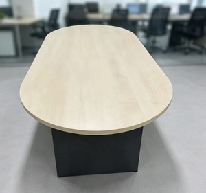 Table de conférence ovale AY, plateau en MDF, pieds en métal, design minimaliste, mobilier de bureau durable, 8 places, usage commercial, modèle AY - Product Image 1