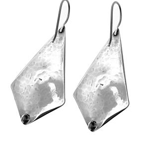 Boucles d'oreilles créoles spirales martelées en argent sterling 925 style bohème SKU7633 - Cadeau idéal pour mariage et fête - Product Image 2
