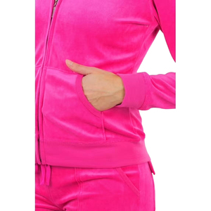 Chándal Rosa de Manga Larga para Mujer, Color Sólido, Cierre de Cremallera, Ropa Casual de Otoño, Corte Regular, Bolsillos Laterales, Logotipo Personalizado - Product Image 5