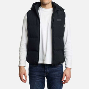 Chaleco Acolchado Sin Mangas para Invierno, con Logotipo Personalizado, Impermeable, Brillante, con Capucha, para Hombre - Product Image 3