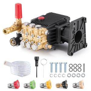 Kit Pompa di Ricambio per Idropulitrice 4400 PSI 4.4GPM con 5 Ugelli, Albero da 1 Pollice, Pistone Triplex Orizzontale, Uscita da 4mm - Product Image 1