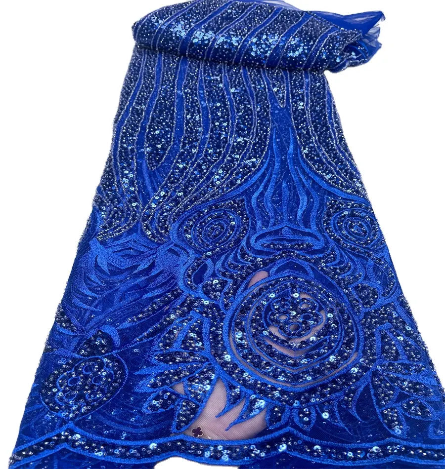Tela de encaje francés bordado de encaje francés de África de alta calidad encaje de tul personalizado para deshierbe