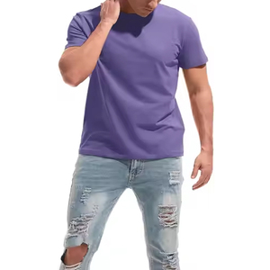 Camiseta de Algodón Lisa Casual Estilo Personalizado para Hombre 2025, Tallas Grandes, Ropa de Verano, Todos los Colores, Diseño Sólido para Personalización - Product Image 3