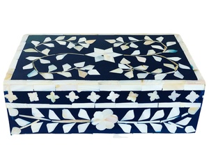 Boîte à bijoux en os incrusté faite à la main en Inde, boîte à bijoux et décorative en os incrusté personnalisée, meilleure qualité, taille sur mesure - Product Image 1