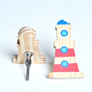 Nuevas Manijas de Madera de Pino para Cajones Infantiles, Tiradores de Armario con Diseño de Faro, Manijas Duraderas de Alta Calidad para Puertas de Dormitorio y Villa - Product Image 3