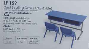 Bureau à deux places (réglable) avec deux compartiments de rangement - Product Image 2