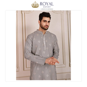 Exportador Mayorista que Vende Hermosas Kurta de Algodón con Bordados de Diseño y Pijamas de Algodón para Fiestas y Bodas Indias - Product Image 6