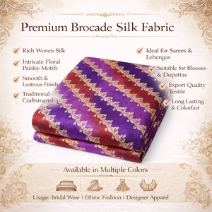 Tissu en soie brocart riche pour saris, chemisiers, lehengas, textile jacquard traditionnel tissé pour la mode ethnique nuptiale - Product Image 6