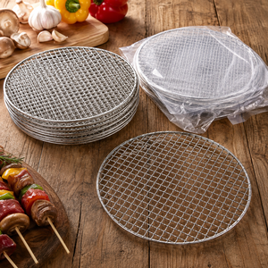 Disposable Outdoor <b>BBQ</b> Stainless Steel Grill Mesh Round Grilling <b>Tray</b> with Easily Cleaned Feature for Charcoal Cooking - Product Image 1