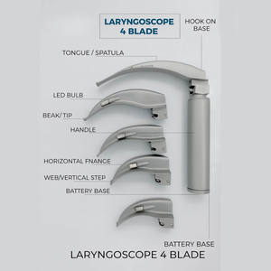 Ensemble de laryngoscope vétérinaire Macintosh de haute qualité en acier inoxydable, kit de 4 lames, équipement de diagnostic OEM ODM, électrique, CE - Product Image 2