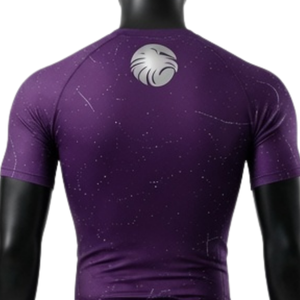 Ensemble de chemise et short de compression pour homme, violet et blanc, respirant, séchage rapide, extensible, pour la salle de sport, l'entraînement, la course à pied, vêtements de sport athlétiques - Product Image 4