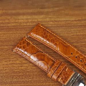 Bracelets de montre pour hommes en cuir d'autruche véritable fabriqués à la main au Vietnam tailles d'usine 18mm 20mm 22mm 24mm montre en acier inoxydable - Product Image 1