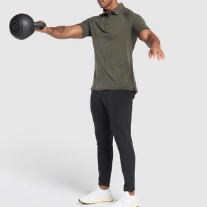 Polo à manches courtes en tricot uni pour homme, séchage rapide, décontracté, pour le golf, vert, personnalisable, performance, avec logo d'équipe - Product Image 2