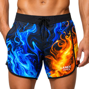 Custom Flame Graphic <b>Men</b> Surf Board Shorts Quick Dry Swim <b>Trunks</b> Sublimation Printed Beach Water Sports Shorts OEM ODM Supplier - Product Image 1