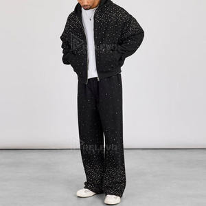 Nuevo Chándal de Invierno para Hombre al por Mayor, Estampado con Pedrería, de Alta Calidad, Diseño Lavado Ácido Ajustable, Totalmente Personalizado 100% - Product Image 5
