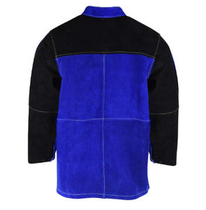 Veste de soudeur en cuir de vachette pleine fleur de qualité supérieure, résistante aux étincelles, pour la sécurité industrielle des soudeurs - Product Image 4