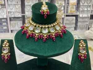 New Traditional 18K Gold Plated Indian Pakistani Women's <b>Jewelry</b> Sets <b>Fashionable</b> Necklace Earrings Head Piece for Wedding Gifts - Product Image 4