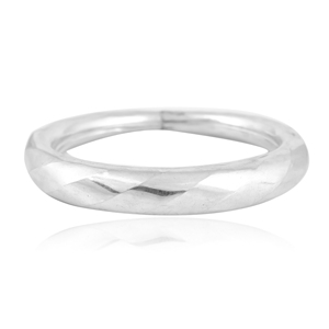 925 Sterling <b>Silver</b> Charm Faceted Bangle-32g <b>Solid</b> Round <b>Bracelet</b> (Size 2.7) for Gift & Party Occasions - Product Image 2