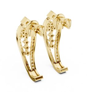 My Creation Boucles d'oreilles en argent 925 plaqué or de haute qualité CVD LAB Grown Diamond Ear Studs Fashion Jewelry Set - Product Image 6