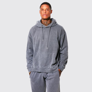 Conjunto Deportivo de Felpa Personalizado, Ropa Deportiva Urbana, Elástica, con Logotipo, Lavado Ácido, 100% Algodón, Vintage, de Dos Piezas, con Capucha, para Invierno - Product Image 3