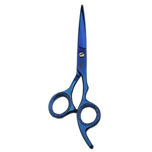 Ciseaux de barbier professionnels bleus de 18 cm en acier inoxydable à bord rasoir pour droitiers, ciseaux de coiffure et de stylisation pour salon - Product Image 1