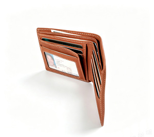 [En Stock] [Precio de Venta al Público] Cartera Bifold de Cuero Nubuck Genuino Castello Hecha a Mano para Hombre con RFID, Negra, Marrón, Marrón Claro - Product Image 3