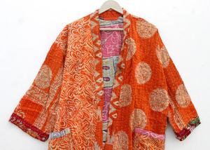 Manteau Kimono en Coton Vintage Kantha, Veste Matelassée, Vintage, pour Femme, Nouveauté - Product Image 4