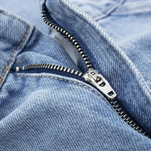 Jeans surdimensionnés personnalisés avec logo pour hommes, coupe large et droite, en coton, pantalon en denim ample, couleur unie - Product Image 5