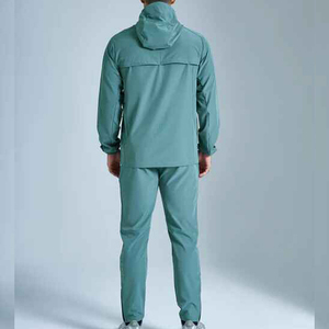 Ensemble veste et pantalon de survêtement imperméable léger en polyester et nylon avec logo personnalisé pour homme, vêtements de sport d'extérieur - Product Image 2