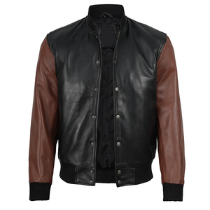2026 Wholesale City Professional Genuine Leather Men's Jacket Durable High Quality <b>Stand</b> Collar Front Logo High Street Windproof - Product Image 6