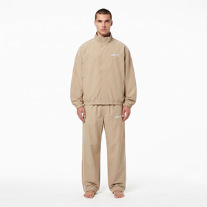 Men Tracksuit 100% Polyester Solid Light Weight Running Suit High Quality Nylon Soft Sports Suit Custom logo Training Suit - Product Image 1