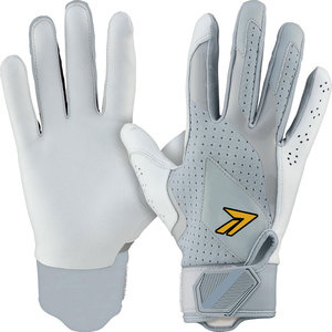 Gants de frappe de softball tendance pour adultes, blancs, bicolores, avec paume perforée, maille respirante, sangle réglable, fournisseur de logos personnalisés - Product Image 1