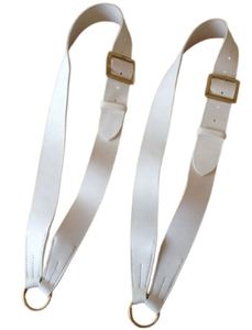 Sangle de cou réglable en cuir véritable blanc pour appareil photo, style Napoleonic British Drum Slings Belts - Product Image 4