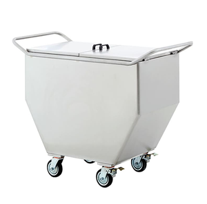 Chariot à déchets médicaux en acier inoxydable avec roues lisses, structure robuste et design facile à nettoyer pour usage hospitalier - Product Image 2