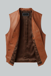 Chaleco de Motocicleta Personalizable para Hombre, de Cuero Vacuno Genuino, Transpirable, Anti-UV, Impermeable, Cortavientos, de Secado Rápido, Tallas Grandes - Product Image 4